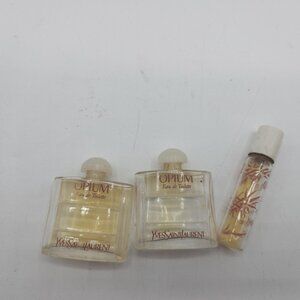 Vintage Yves Saint Laurent Opium Eau de Toilette EDT Perfume Set of 3 Bottles